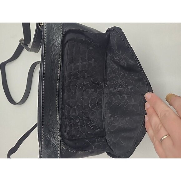 Fossil Black Pebbled Leather Crossbody Purse Adjustable Strap - Picture 3 of 8